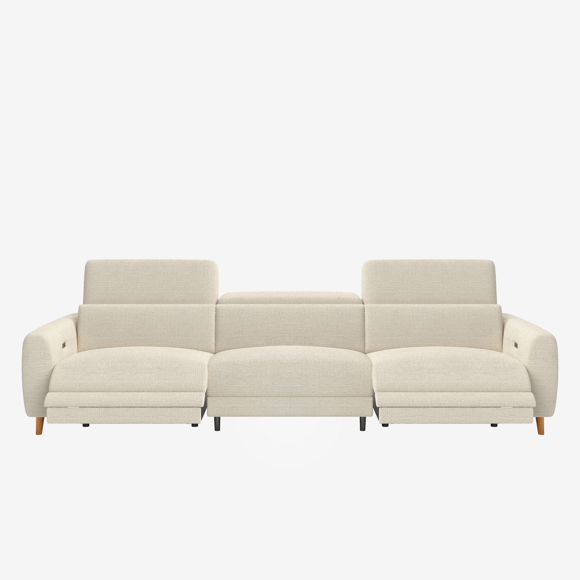 Hampton 4 Seater Fabric Recliner Sofa Oat