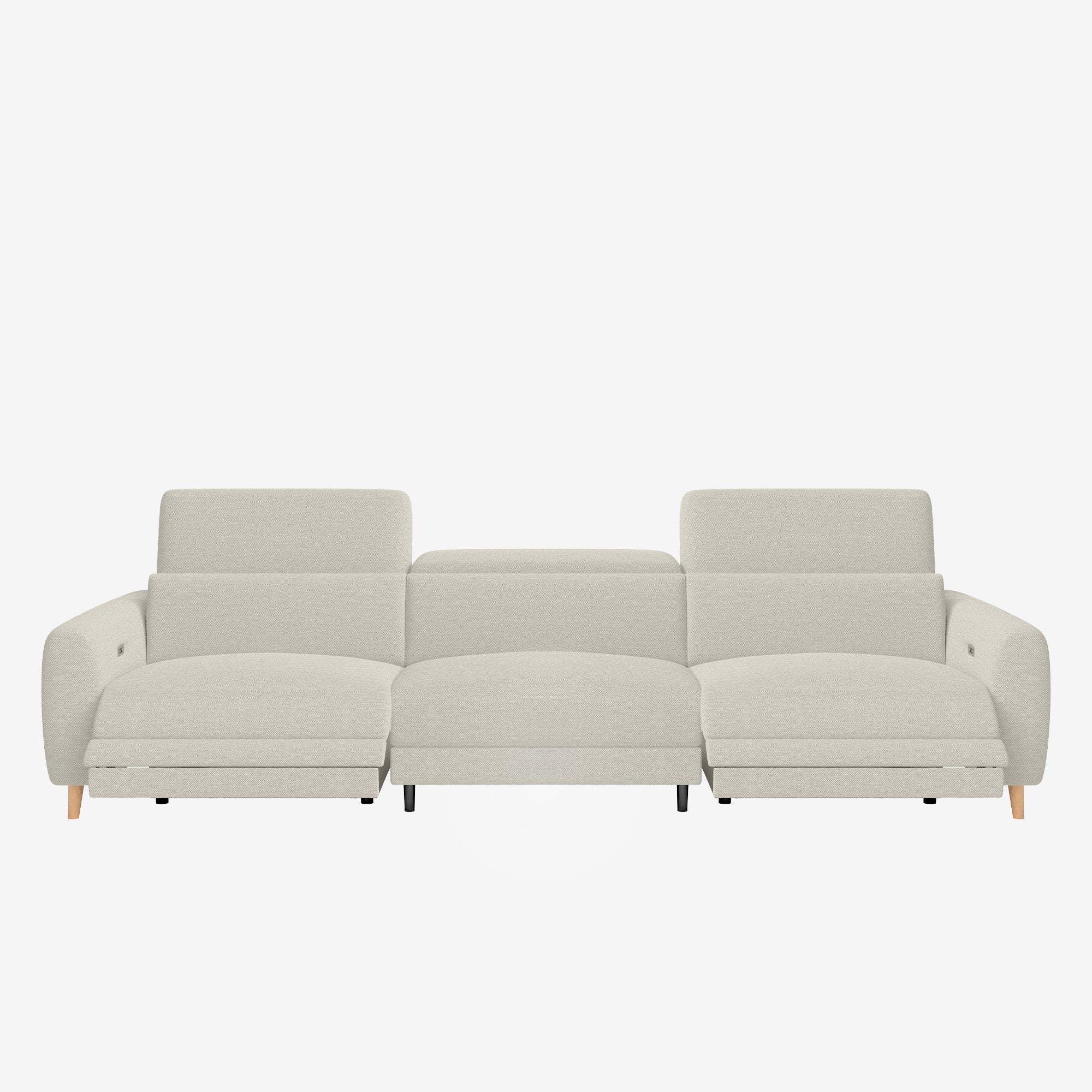 Hampton 4 Seater Fabric Recliner Sofa Sand