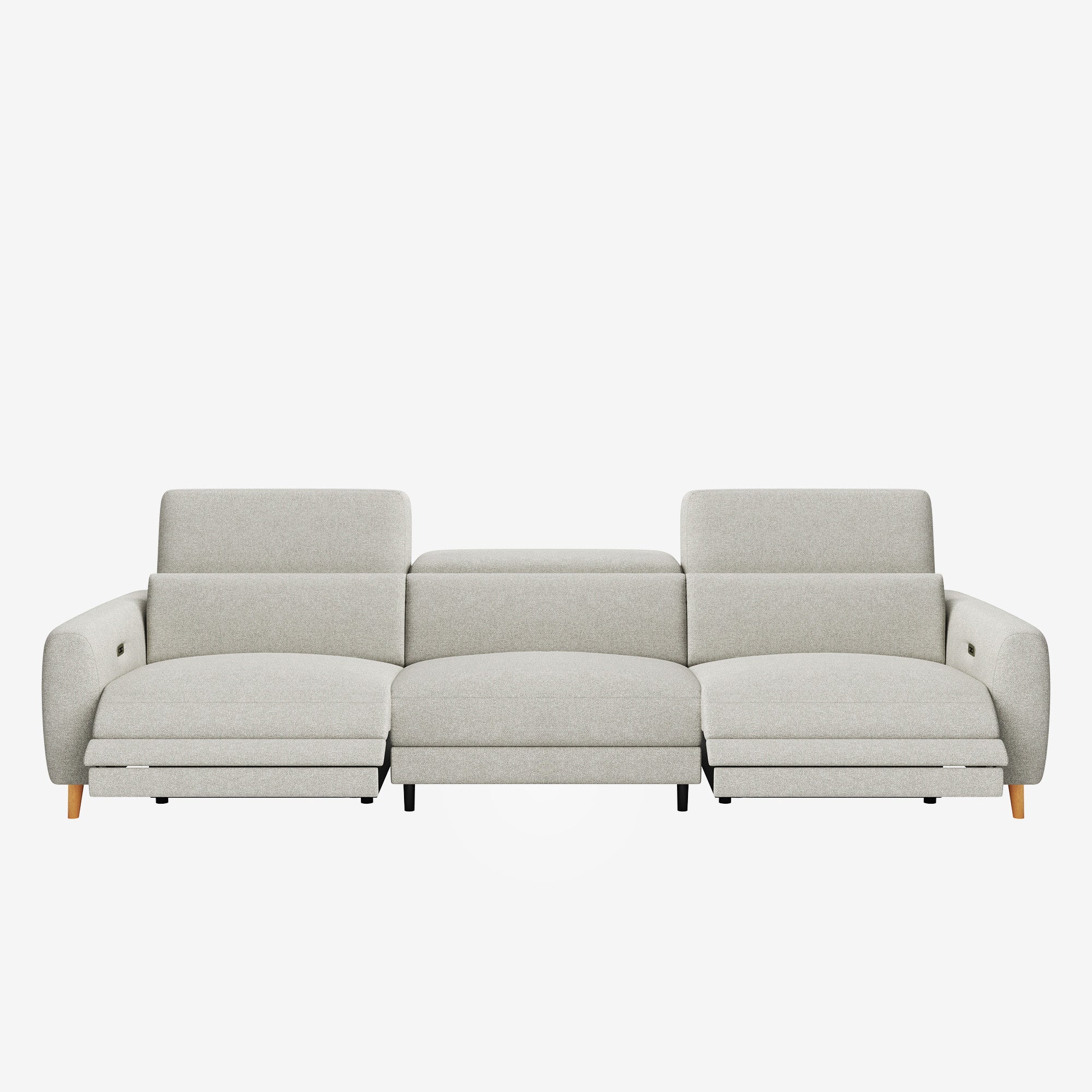 Hampton 4 Seater Fabric Recliner Stone