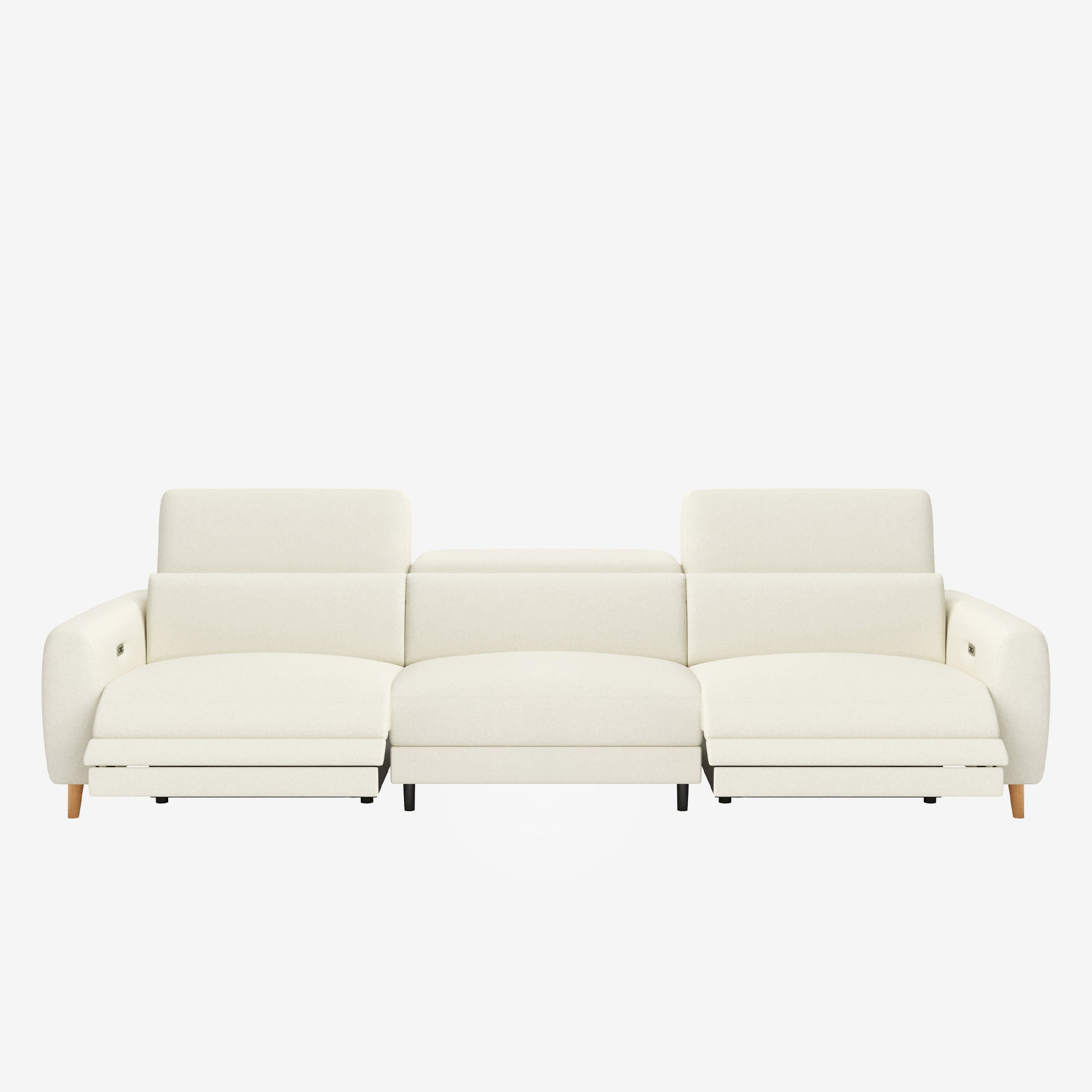 Hampton 4 Seater Fabric Recliner Sofa White