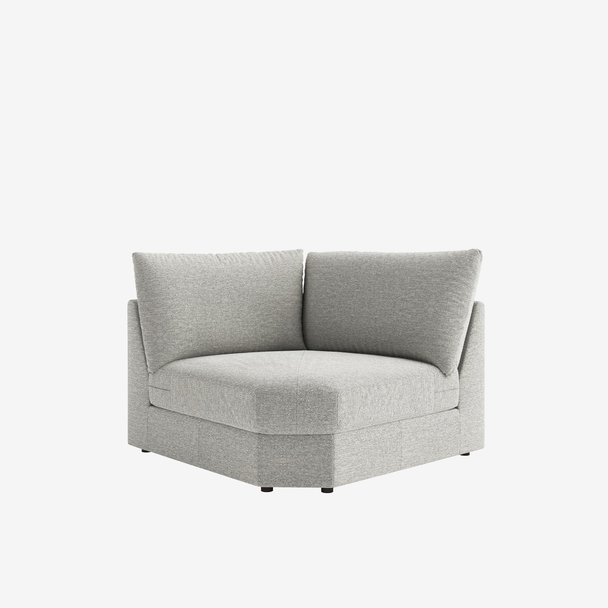 Melo Corner Fabric Sofa Curve Grey