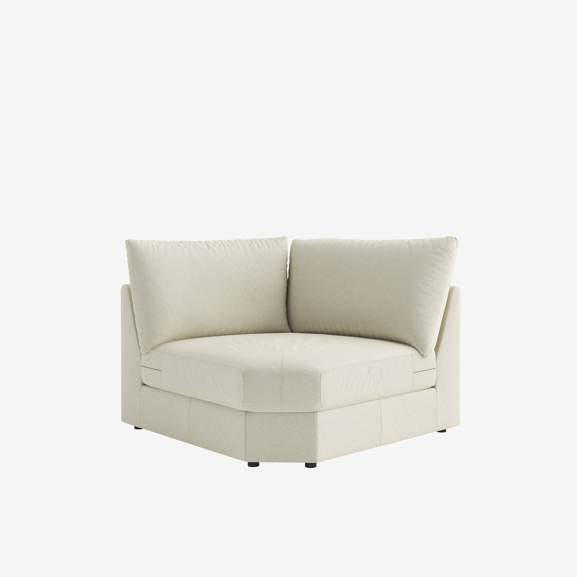 Melo Corner Fabric Sofa Curve White