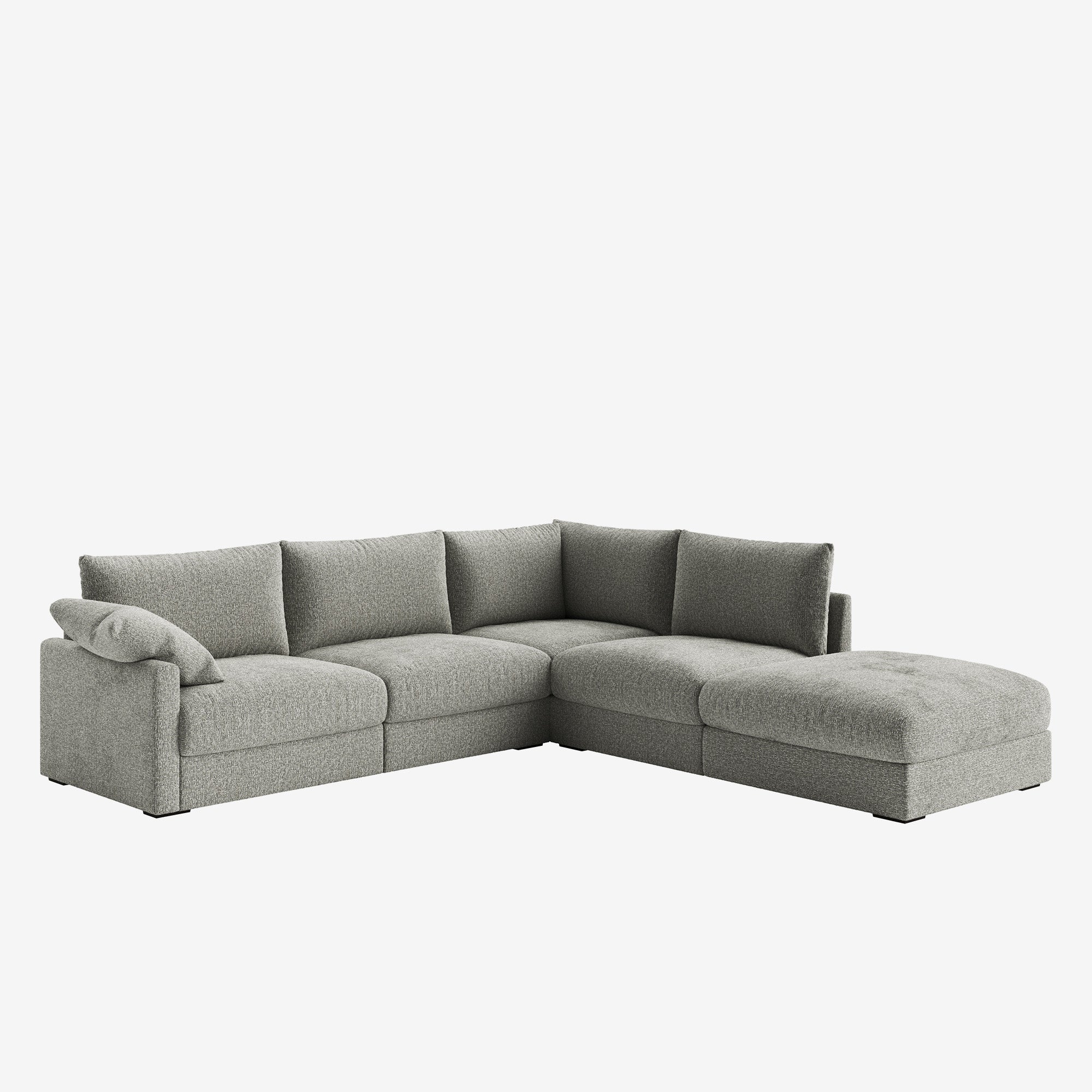 Melo Sectional Fabric Sofa Storm Left