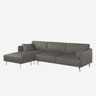 Portage L-Shaped Leather Sofa Brianne Grey Left