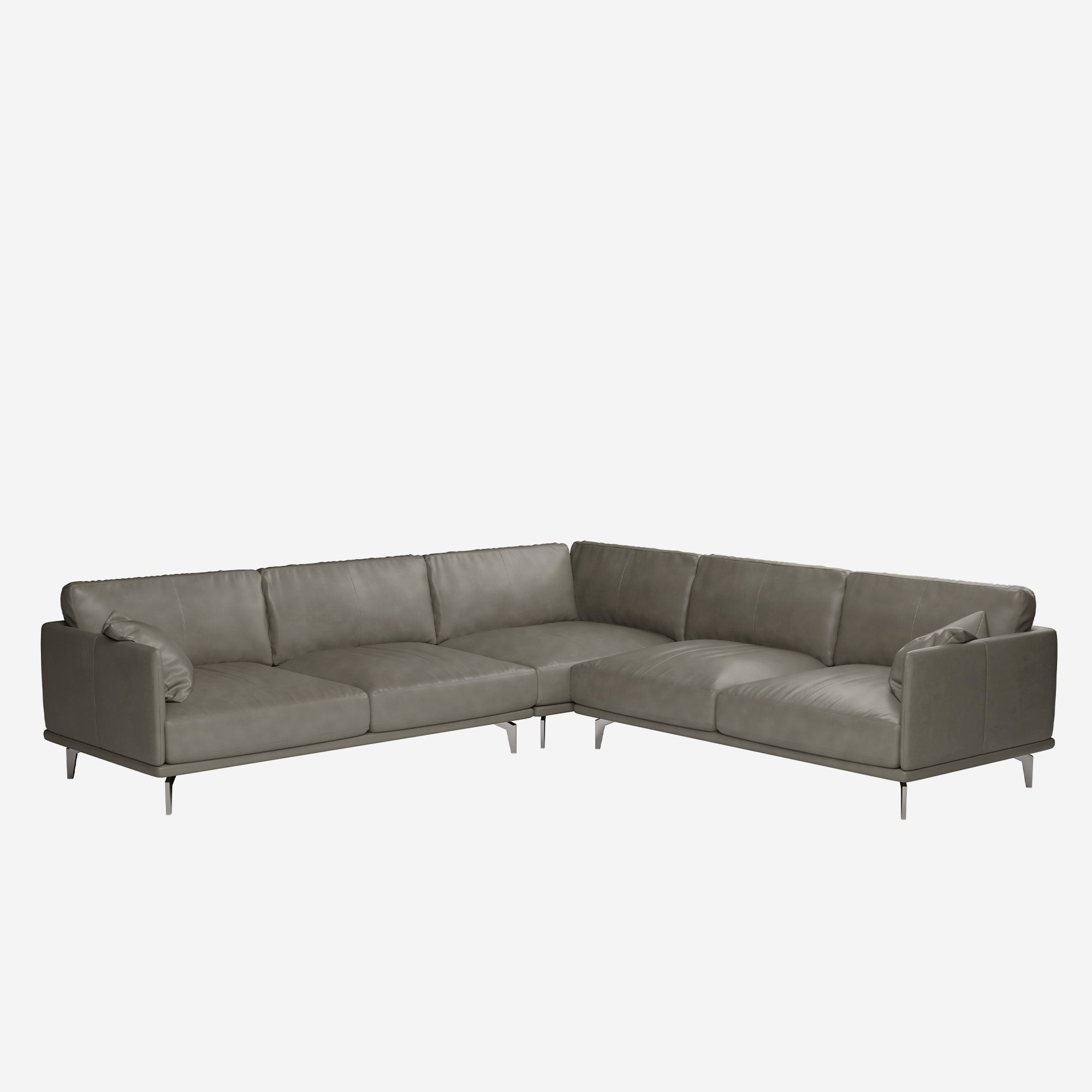 Portage Sectional Leather Sofa Satine Taupe