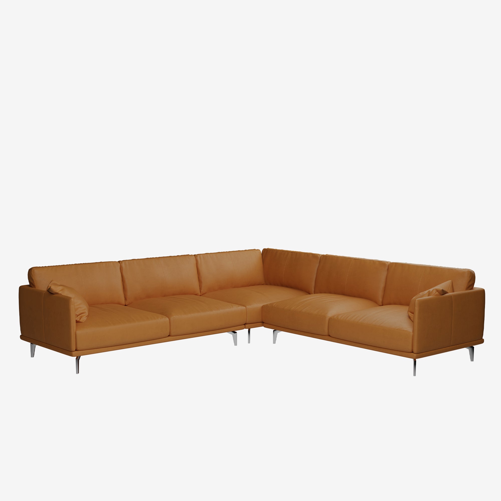 Portage Sectional Leather Sofa Vedura Tan