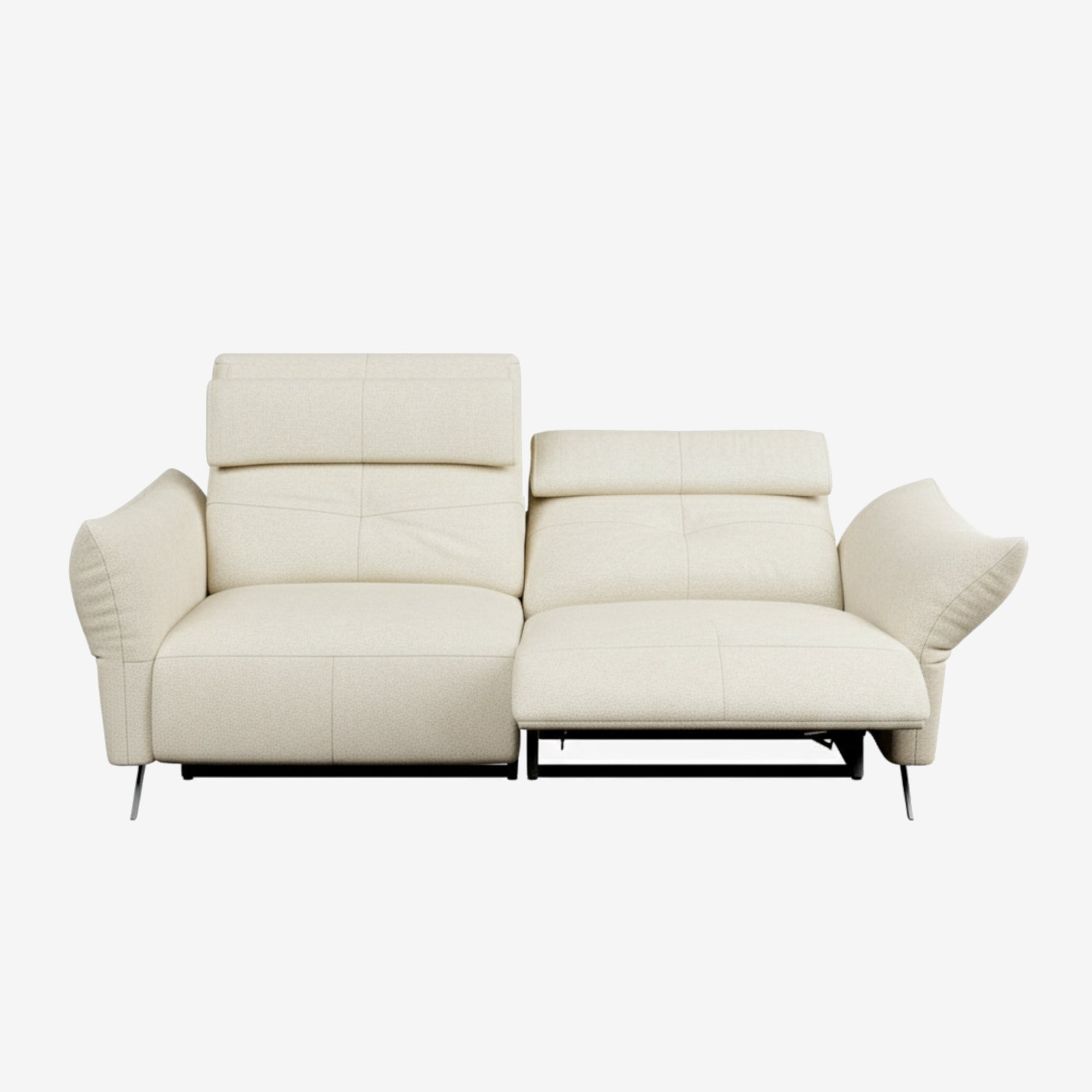 Vermont 3 Seater Fabric Recliner Sofa White