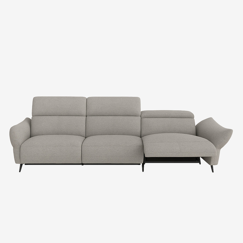Vermont 4 Seater Fabric Recliner Sofa Grey