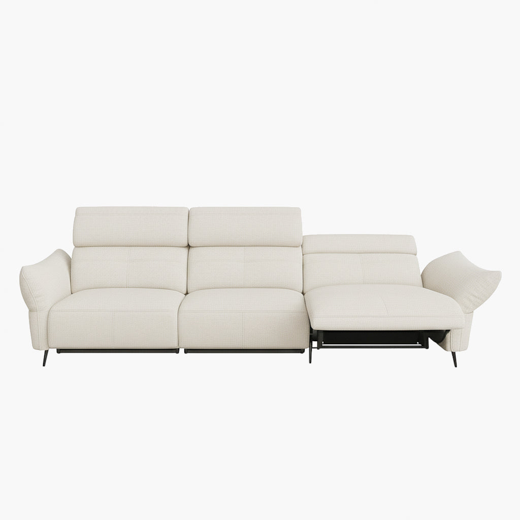 Vermont 4 Seater Fabric Recliner Sofa Ivory