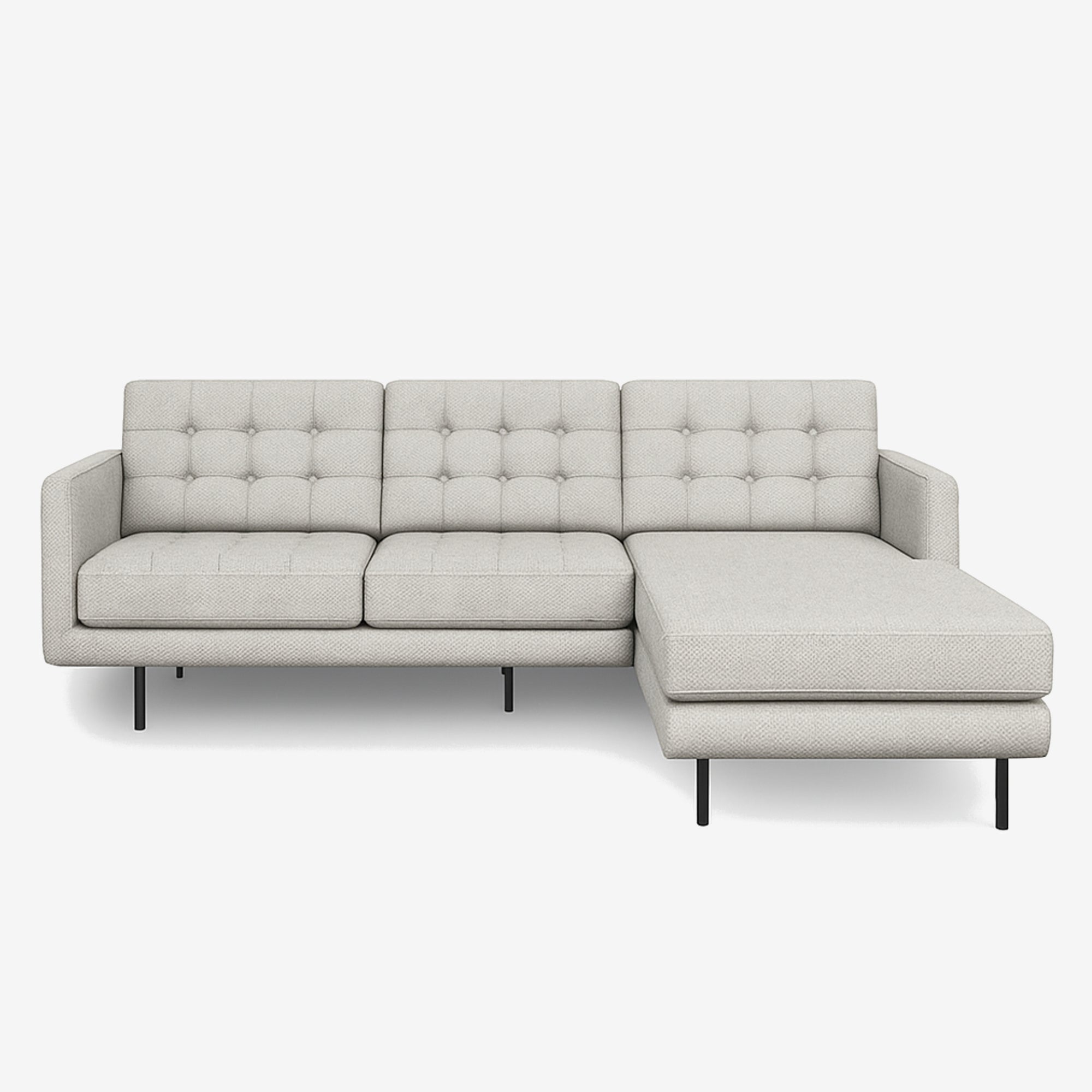 Arya Reversible L-Shaped Fabric Sofa Grey Right