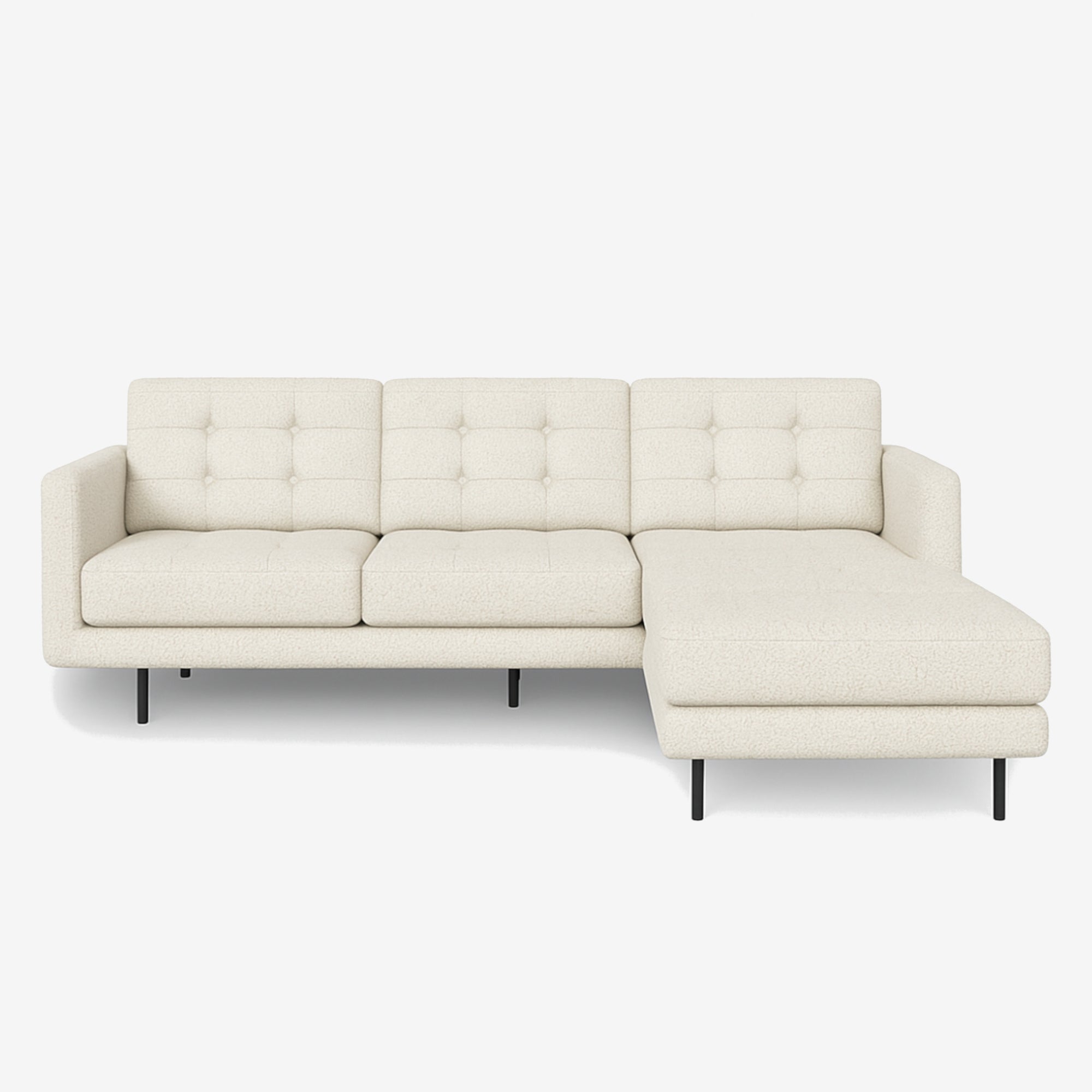 Arya Reversible L-Shaped Fabric Sofa Ivory Right
