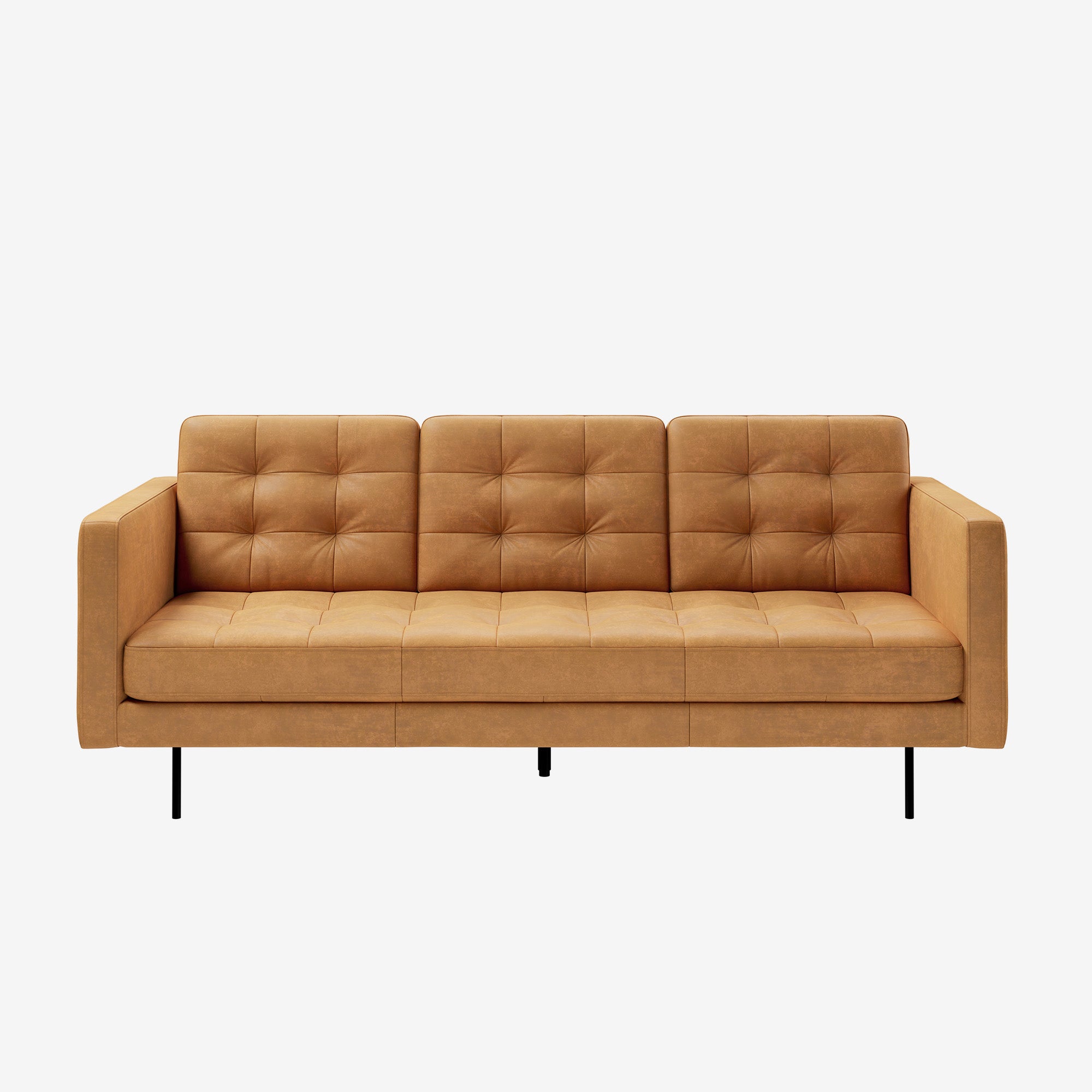 Arya 3 Seater Leather Sofa Kansas Cognac