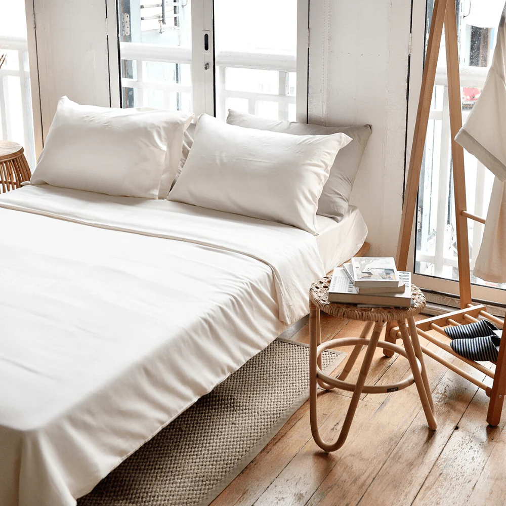 Sunday Bedding - Bamboo Sheet Set in Vanilla Mist Lifestyle Photo