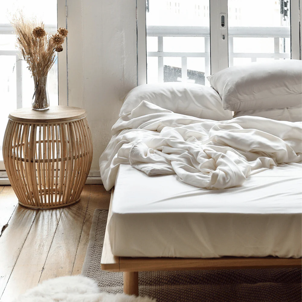 Sunday Bedding - Bamboo Sheet Set in Vanilla Mist Lifestyle Photo