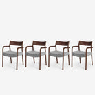 Elyse Dining Armchair Set for 4 - Walnut