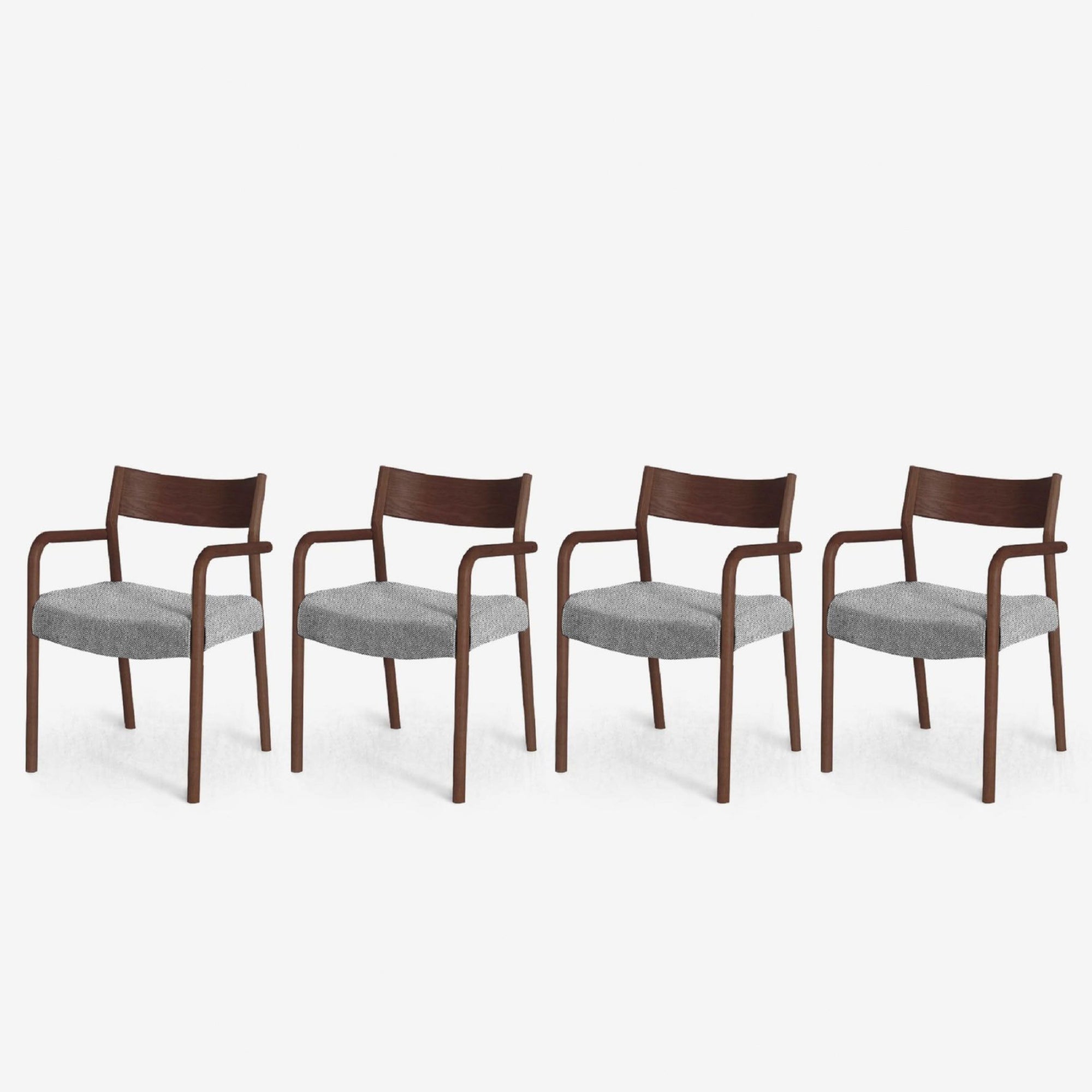 Elyse Dining Armchair Set for 4 - Walnut