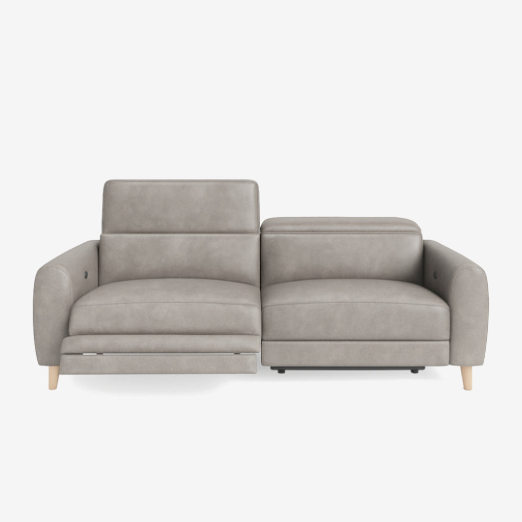 Hampton 3 Seater Leather Recliner Sofa Chester Haze