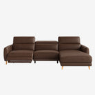 Hampton L-Shaped Leather Recliner Sofa Chester Walnut Right