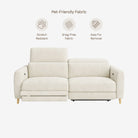 Hampton 3 Seater Fabric Sofa Powder