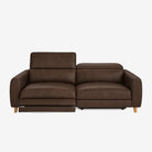 Hampton 3 Seater Leather Recliner Sofa Chester Walnut
