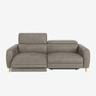 Hampton 3 Seater Leather Recliner Sofa Natural Grey