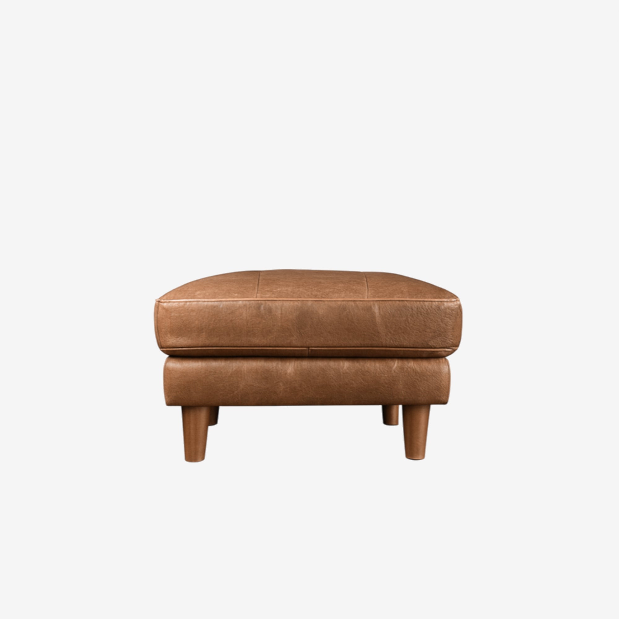 Hugh Leather Ottoman Chester Cocoa