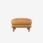 Hugh Leather Ottoman Kansas Cognac