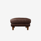 Hugh Leather Ottoman Natural Brown