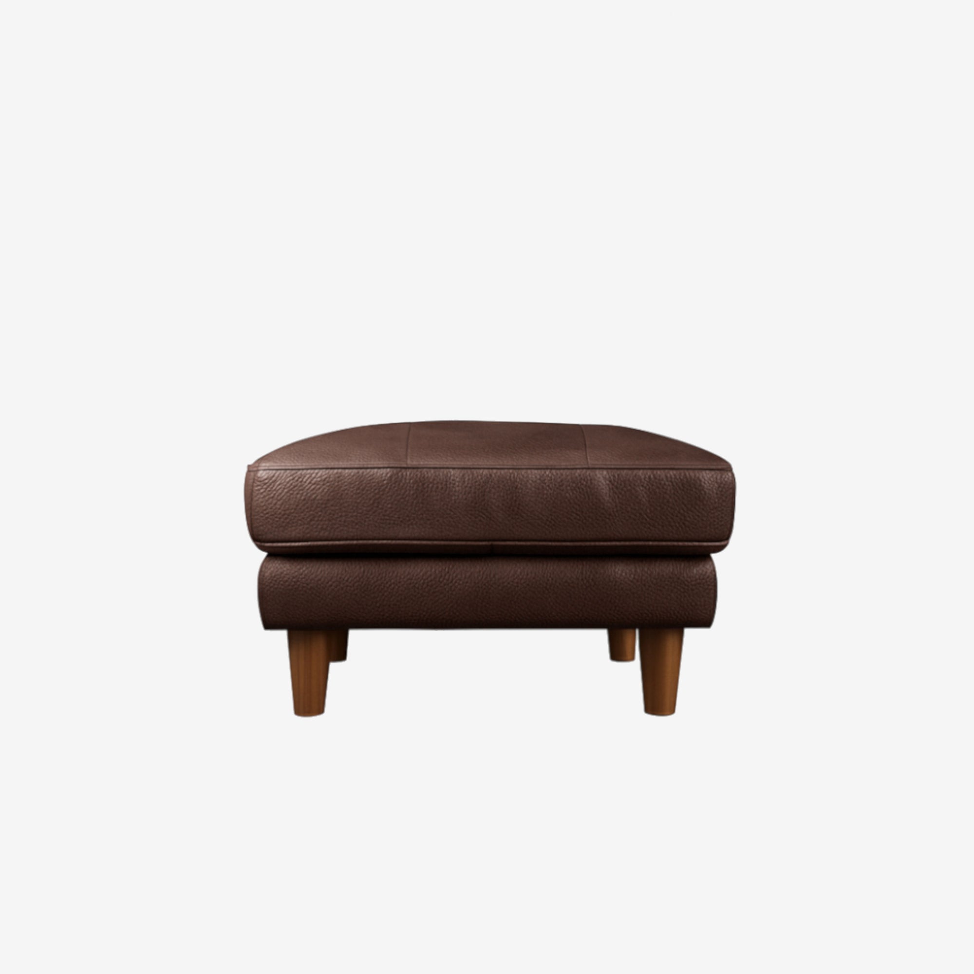 Hugh Leather Ottoman Natural Brown
