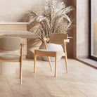 Dining Table Set for 4 Indonesian Dining Table 1.6m + 4 Atlas Natural Dining Chairs Lifestyle Photo