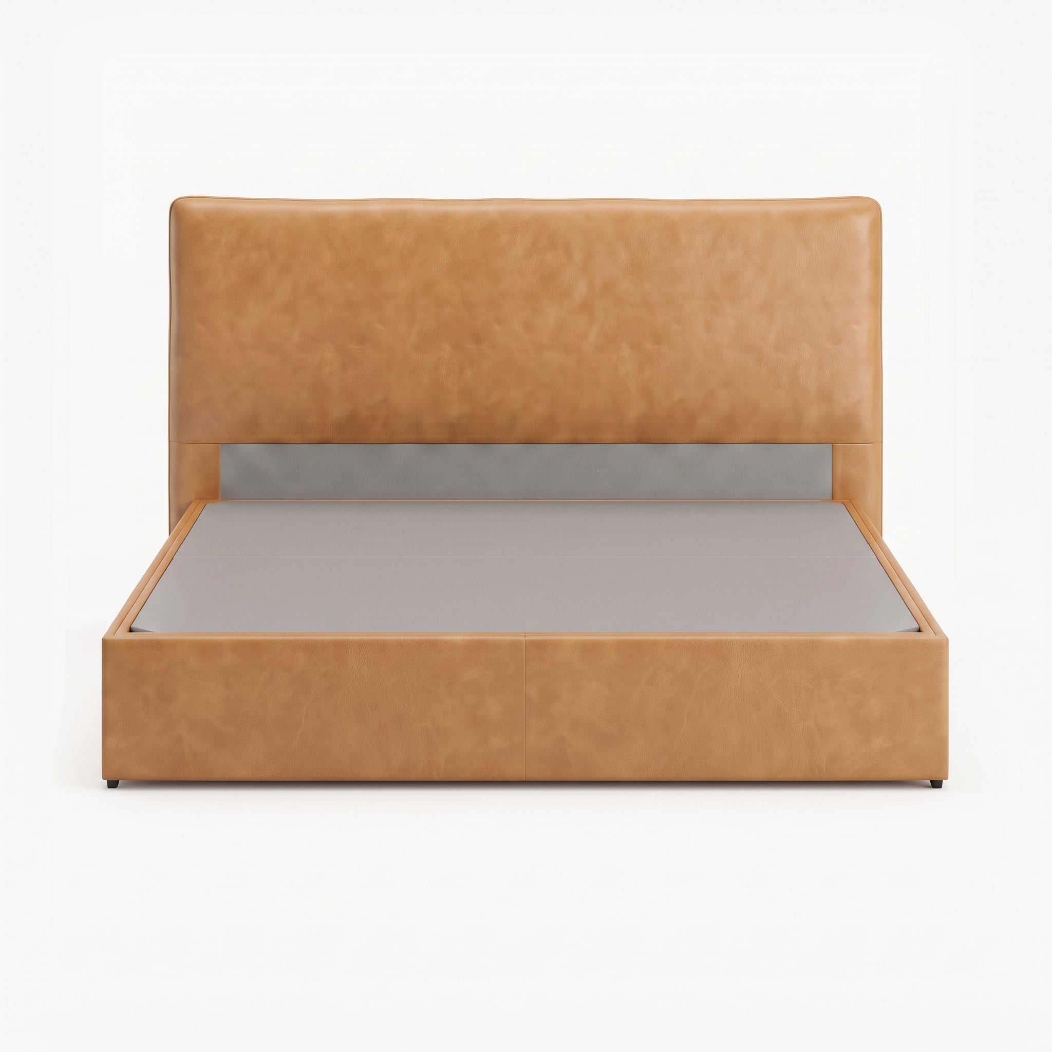 Lisbon king drawer storage bed frame in chester tan leather
