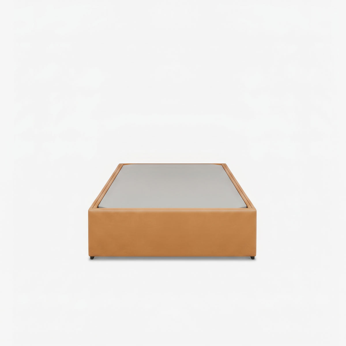 Lisbon super single bed frame in chester tan leather
