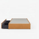 Lisbon super single right drawer storage bed frame in chester tan leather
