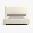 Lisbon king lift up storage bed frame in white performance fabric
