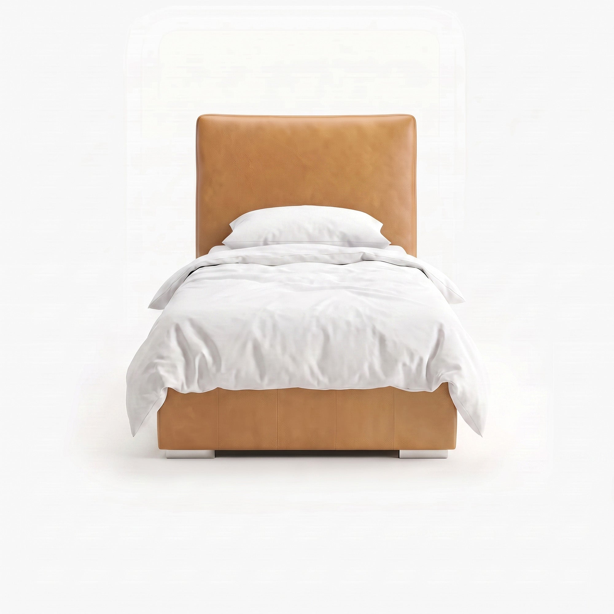 Lisbon single lift up storage bed frame in chester tan leather
