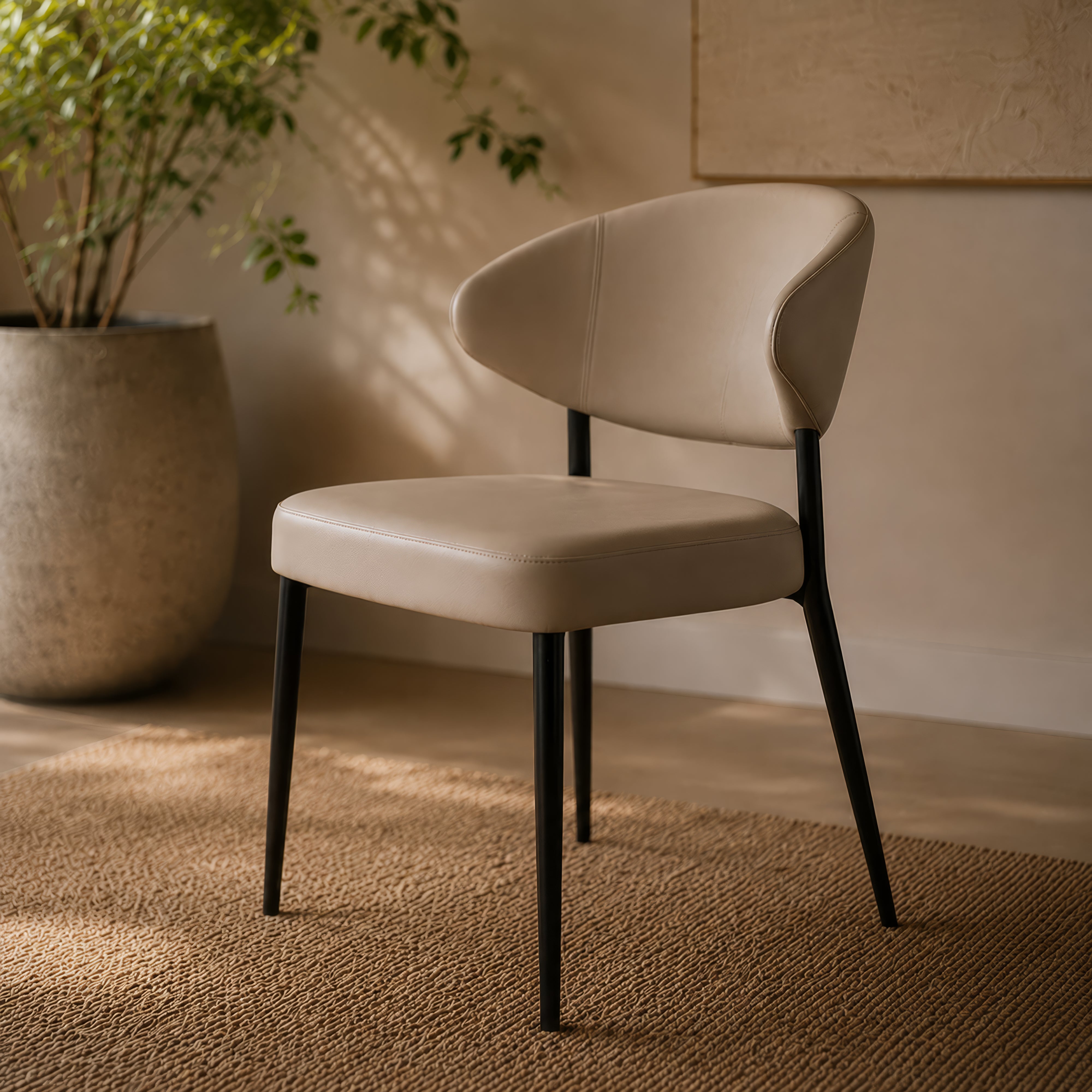Luna Dining Chair - Taupe Leather – Grey & Sanders