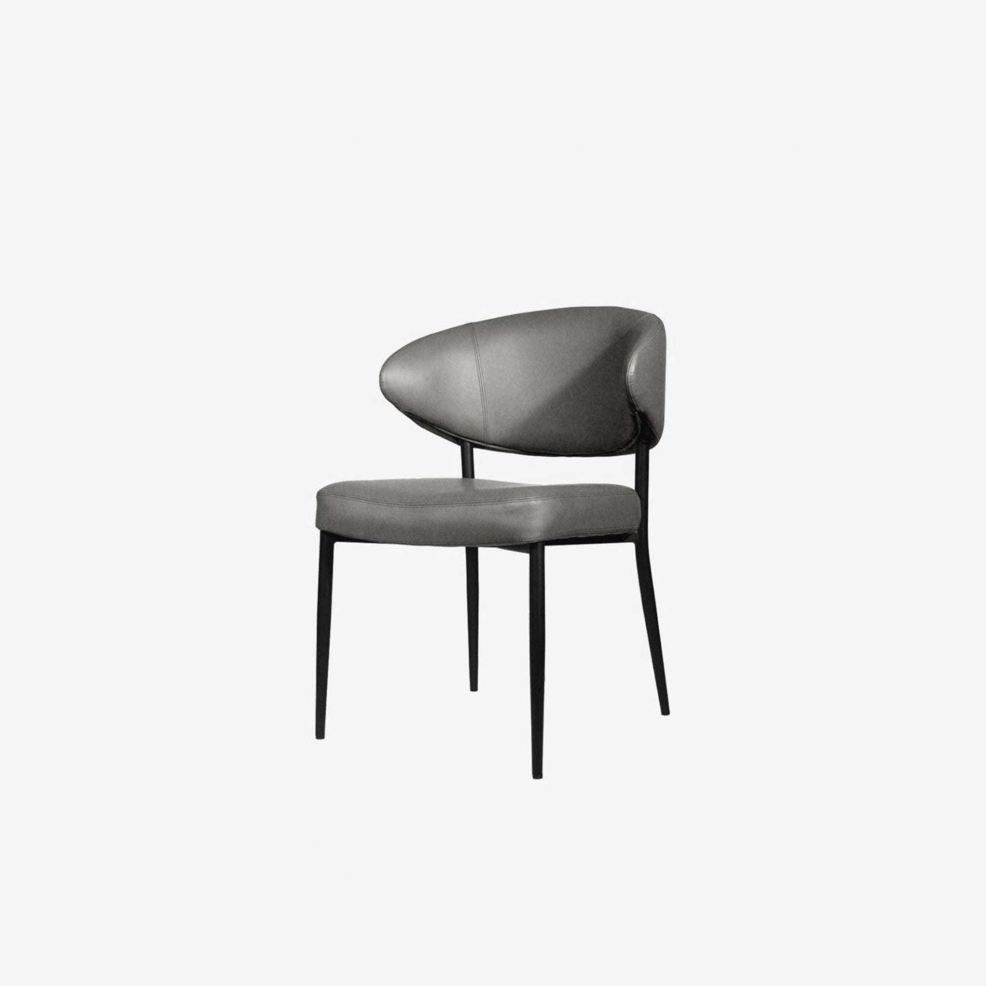 Luna Dining Chair - Leather - Charcoal