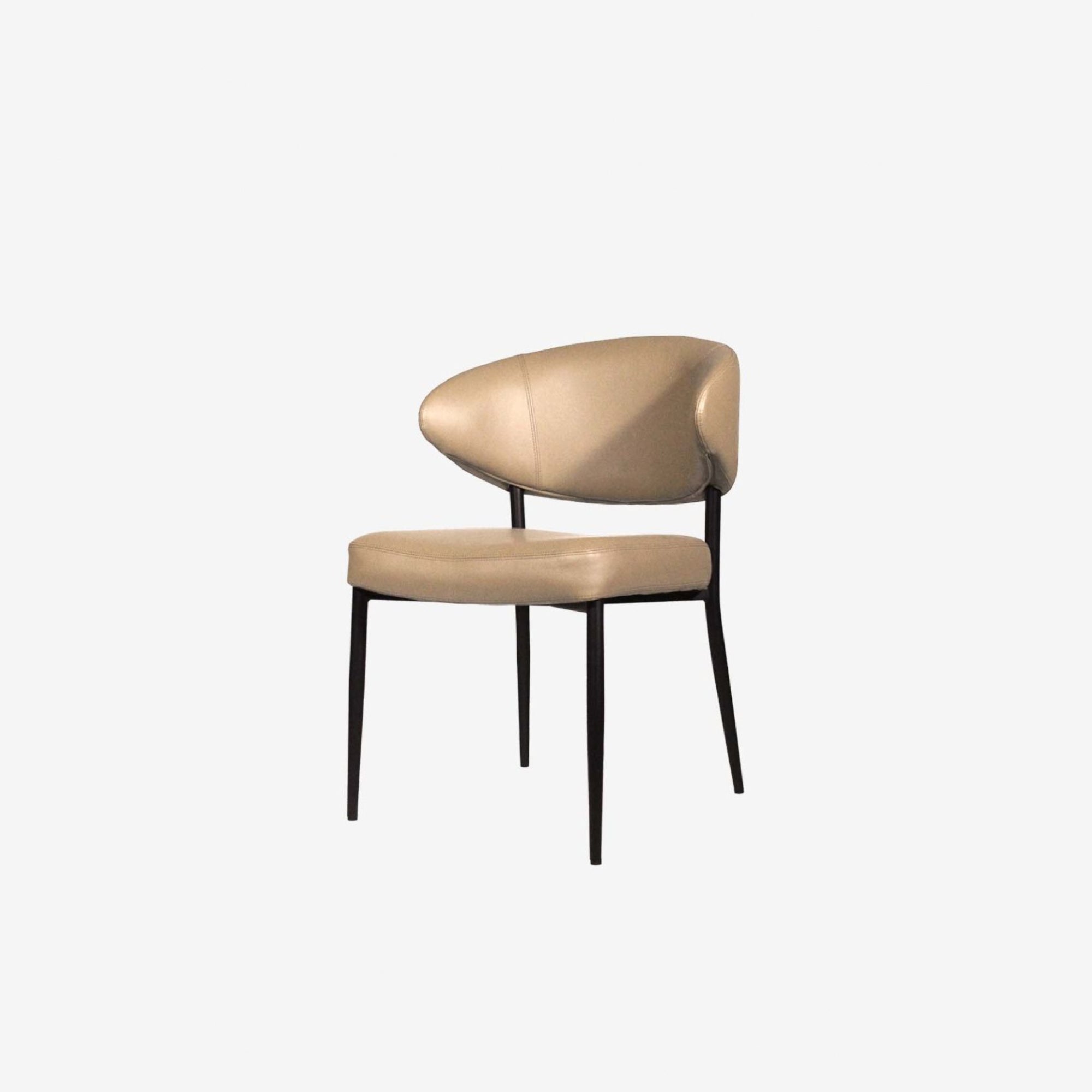 Luna Dining Chair - Leather - Taupe