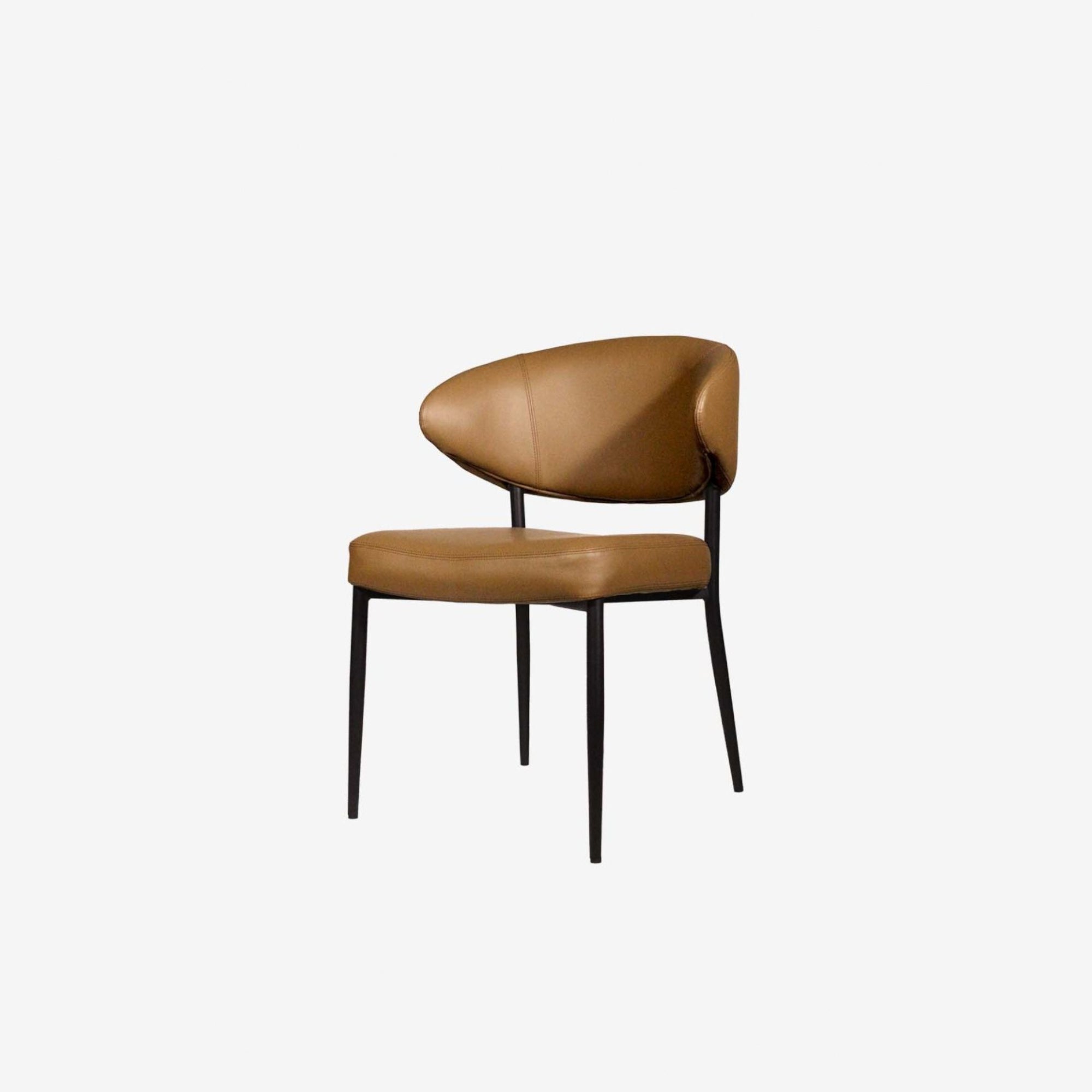 Luna Dining Chair - Leather - Camel