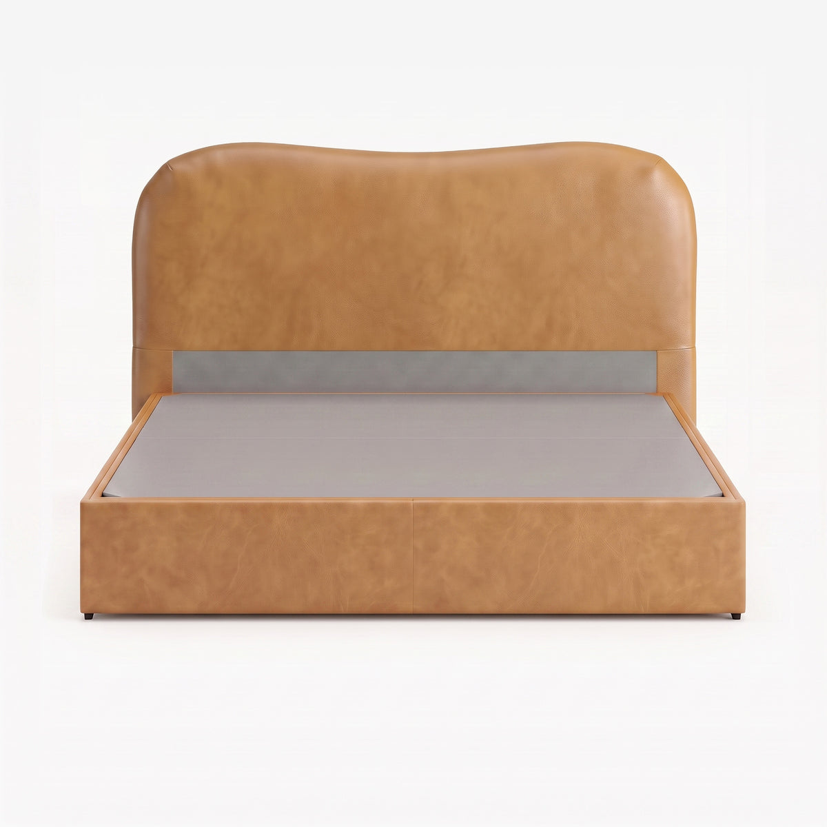 Marlow king drawer storage bed frame in chester tan leather