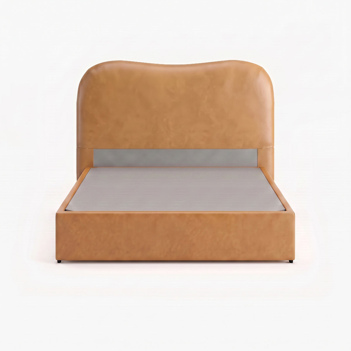 Marlow queen drawer storage bed frame in chester tan leather