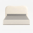Marlow king lift up storage bed frame in white performance fabric