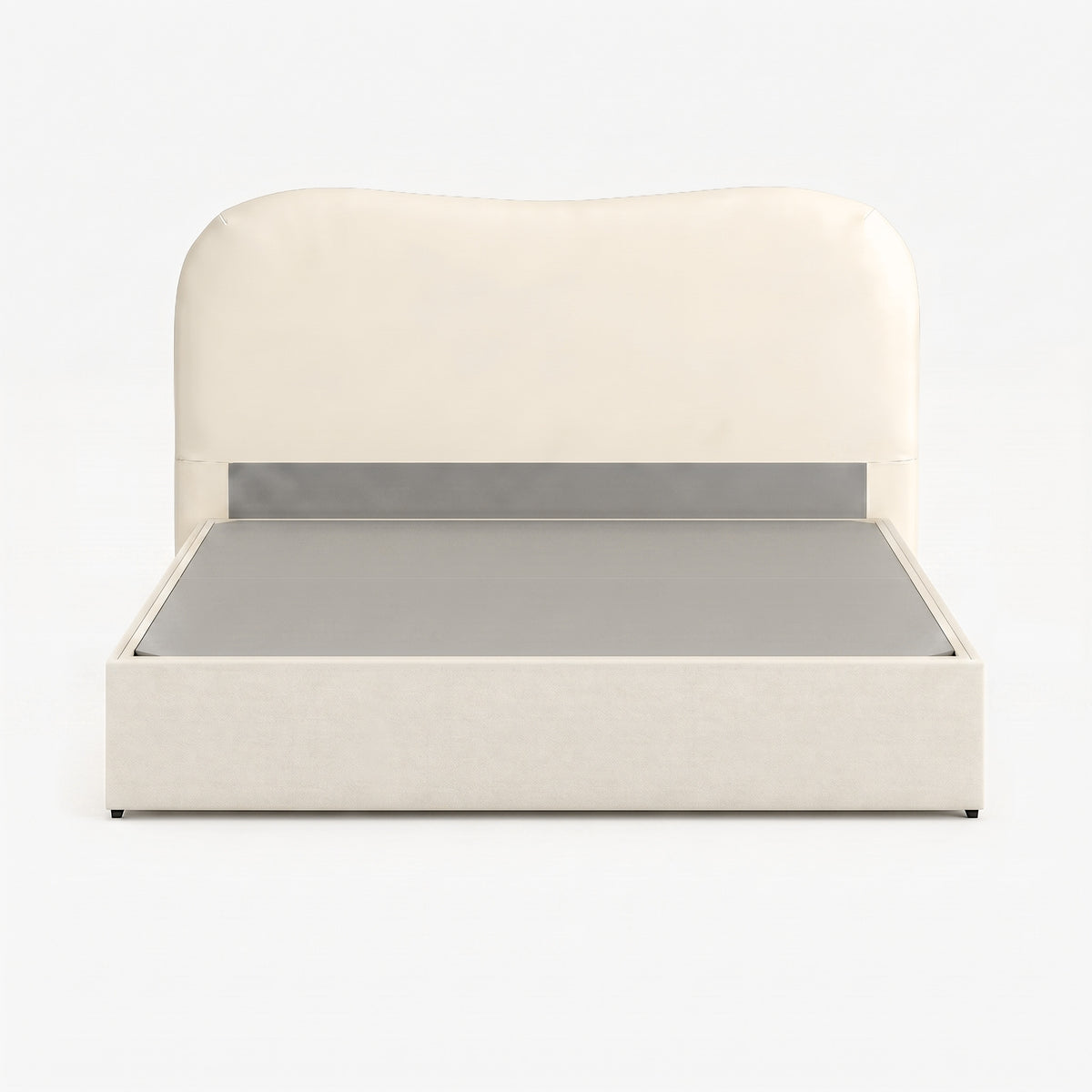 Marlow king lift up storage bed frame in white performance fabric
