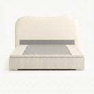Marlow king lift up storage bed frame in white performance fabric