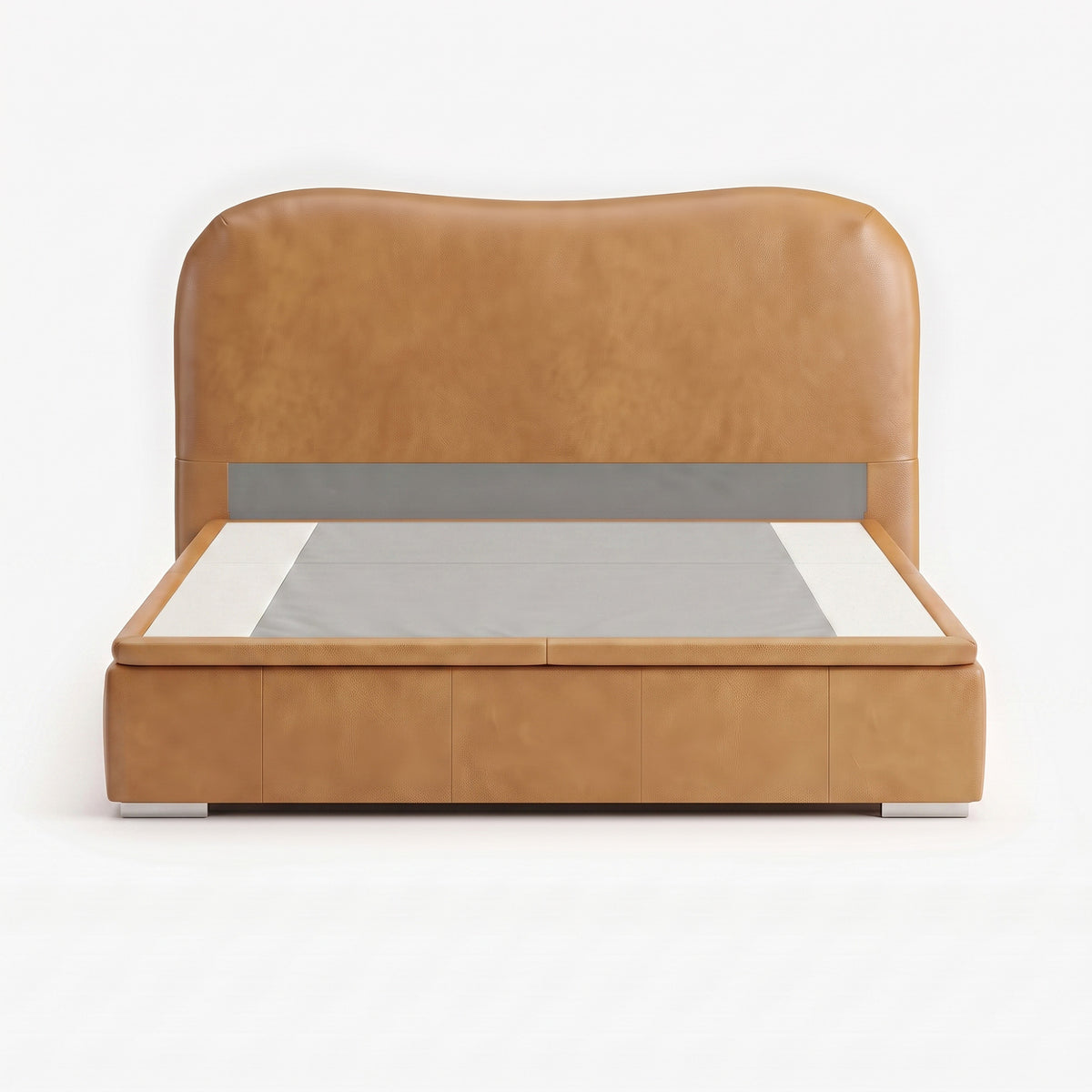 Marlow king lift up storage bed frame in chester tan leather