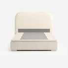 Marlow queen lift up storage bed frame in white performance fabric