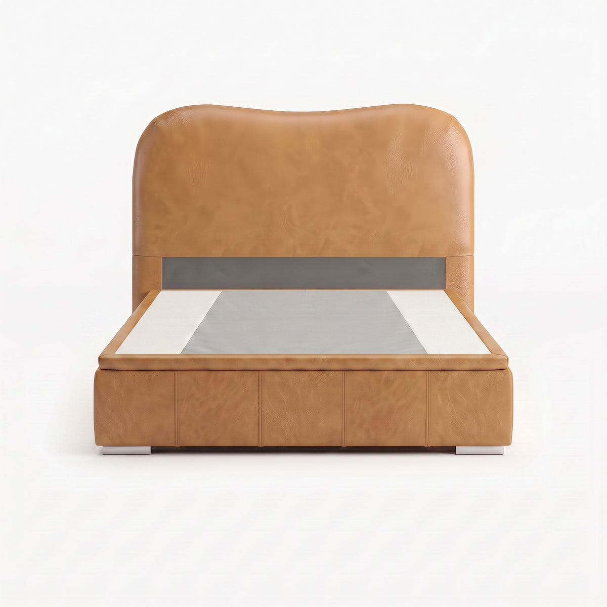 Marlow queen lift up storage bed frame in chester tan leather