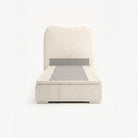 Marlow single lift up storage bed frame in white performance fabric