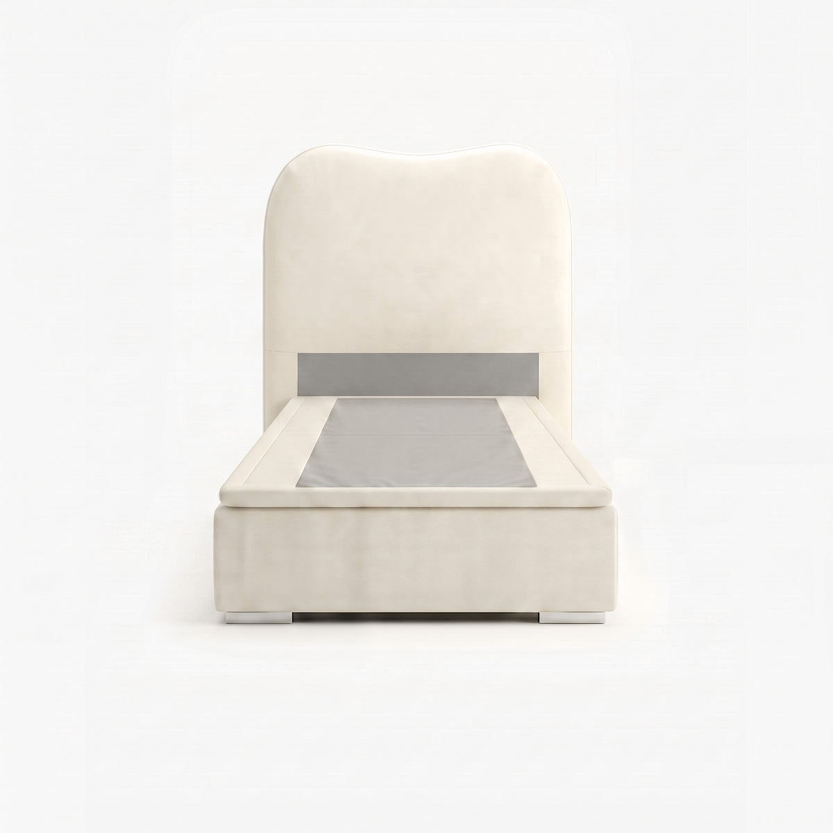Marlow single lift up storage bed frame in white performance fabric