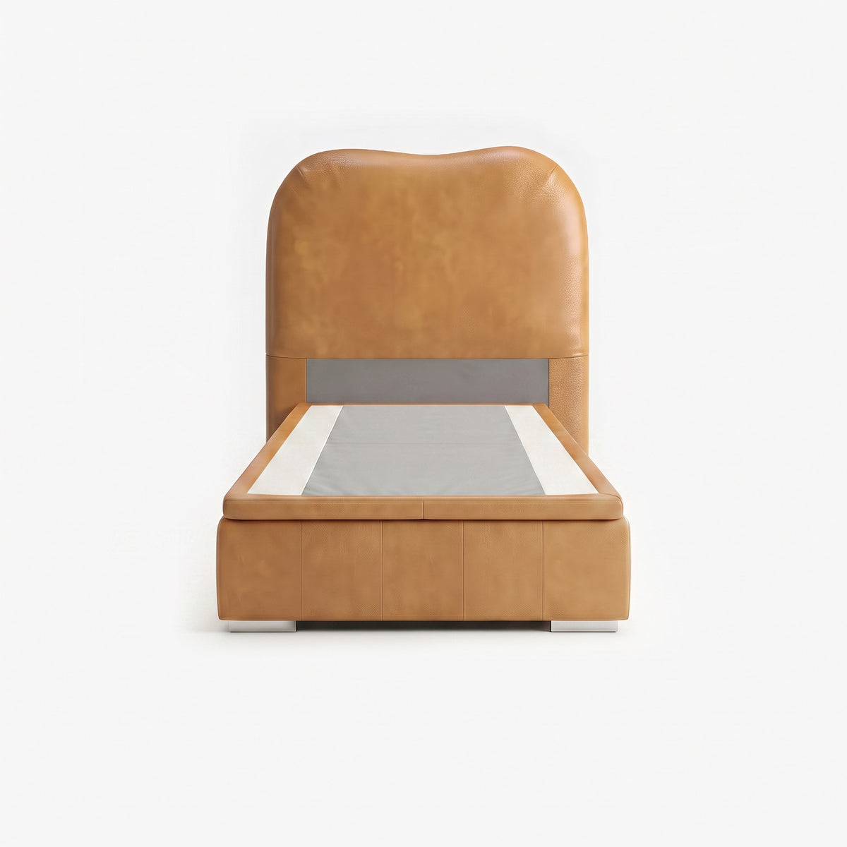 Marlow single lift up storage bed frame in chester tan leather